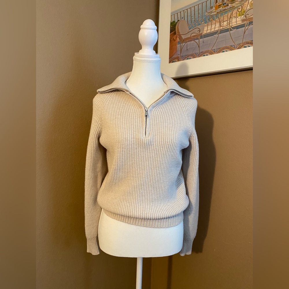 Z Supply Cream Quarter-Zip Sweater
